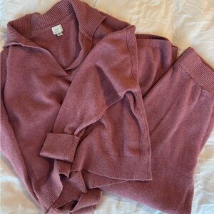 Sweater set in Dusty Rose